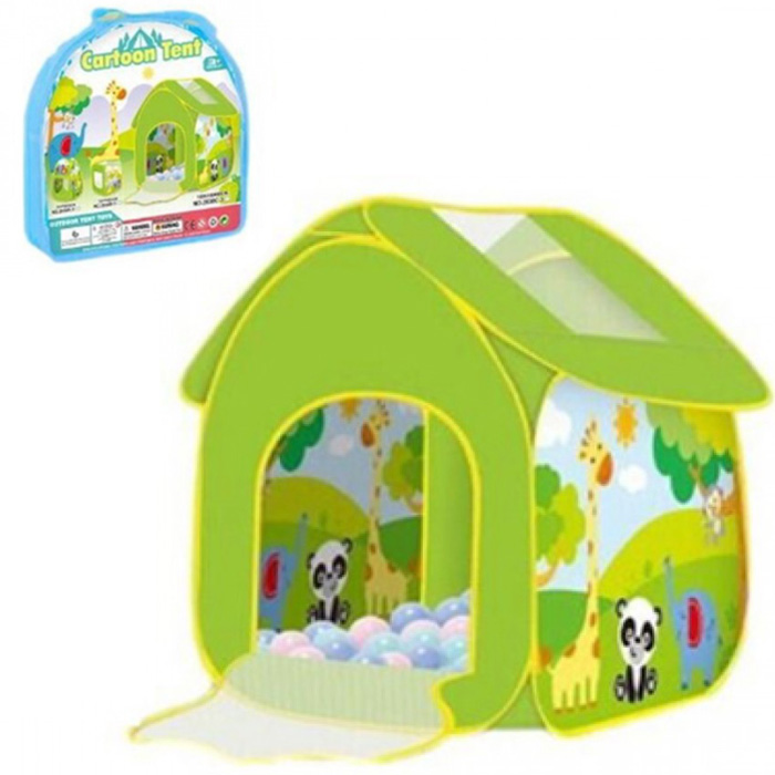 Pop-Up Παιδική Σκηνή με Ζωάκια Cartoon Tent 100x100x95cm - Πράσινη